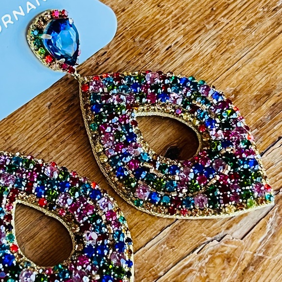 NWT Deepa Gurnani Luxe Beaded Crystal Chandeliers - Picture 9 of 16